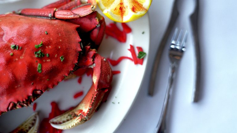 Elegant plating of crab