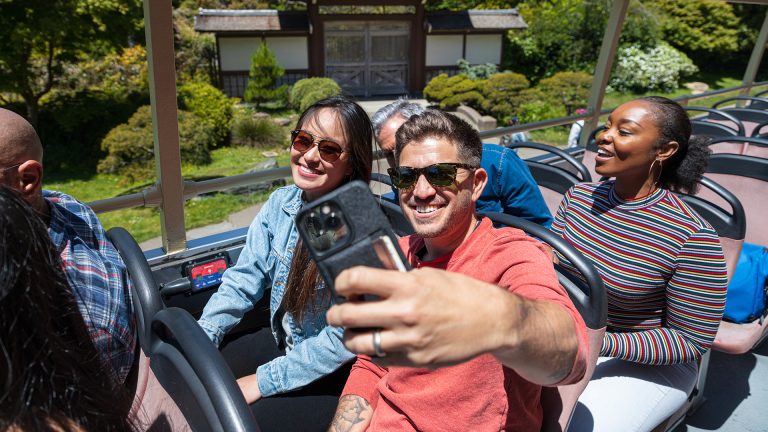 San Francisco Travel Big Bus photo shoot at the Golden Gate Bridge. Copyright 2022 Nader Khouri